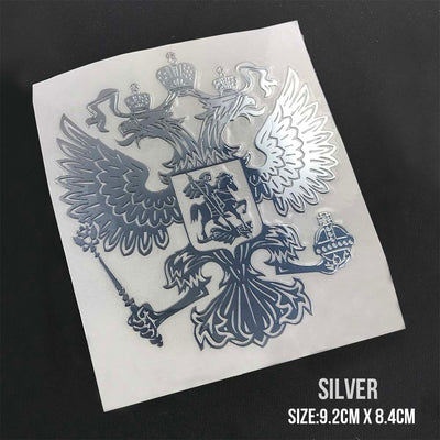 PITREW Coat of Arms of Russia Nickel Metal Car Stickers Decals Russian Federation Eagle Emblem for Car Styling