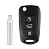 KEYYOU Replacement Remote Car Key Shell 3 BT Flip Folding Key Case For Kia K2 K5 Rio 3 Picanto Ceed Cerato Sportage For Hyundai